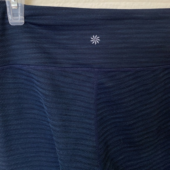 Athleta High Rise Ripple Chaturanga Tight Textured Leggings Navy Blue - Picture 4 of 5